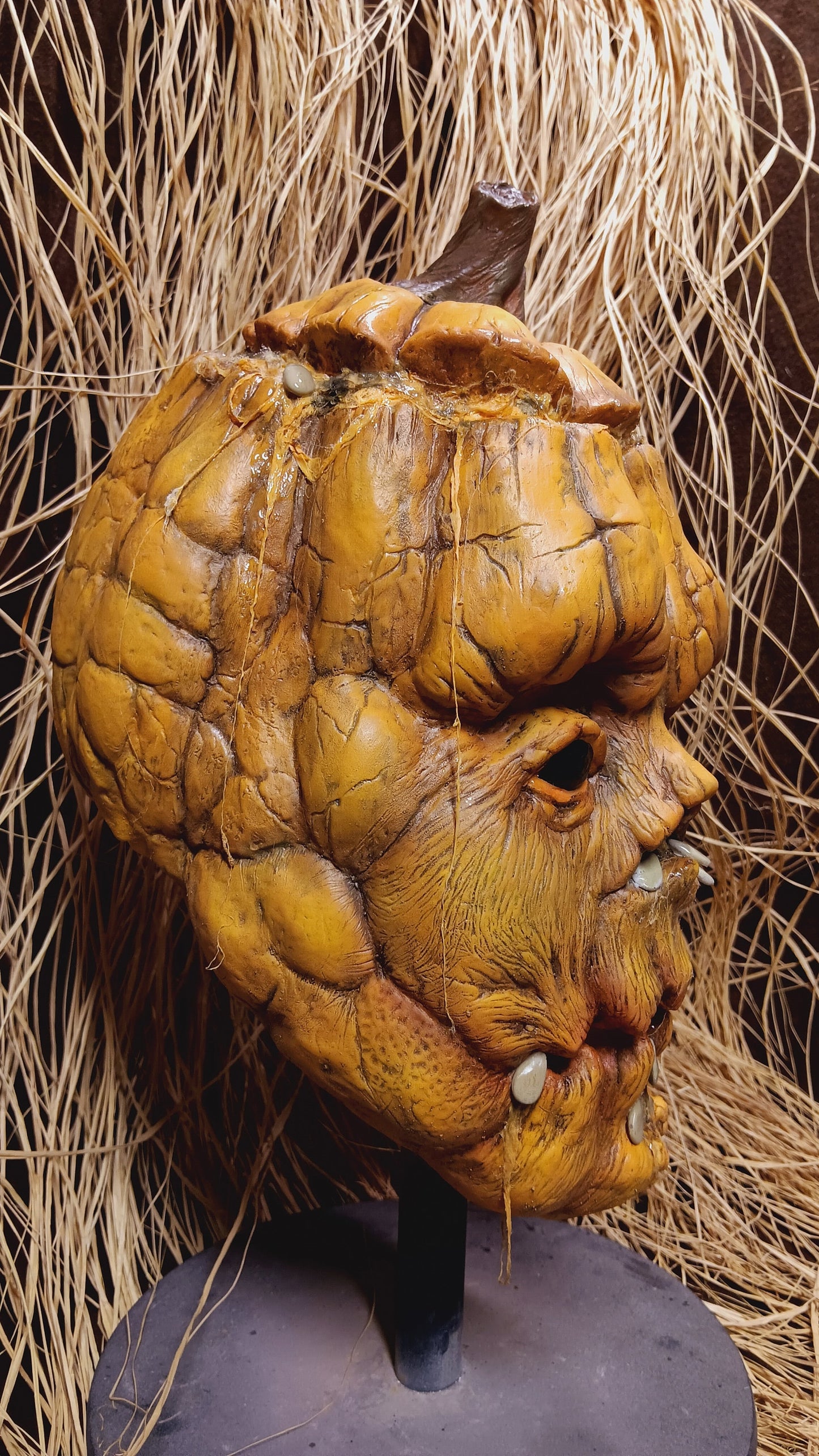Gourdie 3/4 Latex Pumpkin Mask