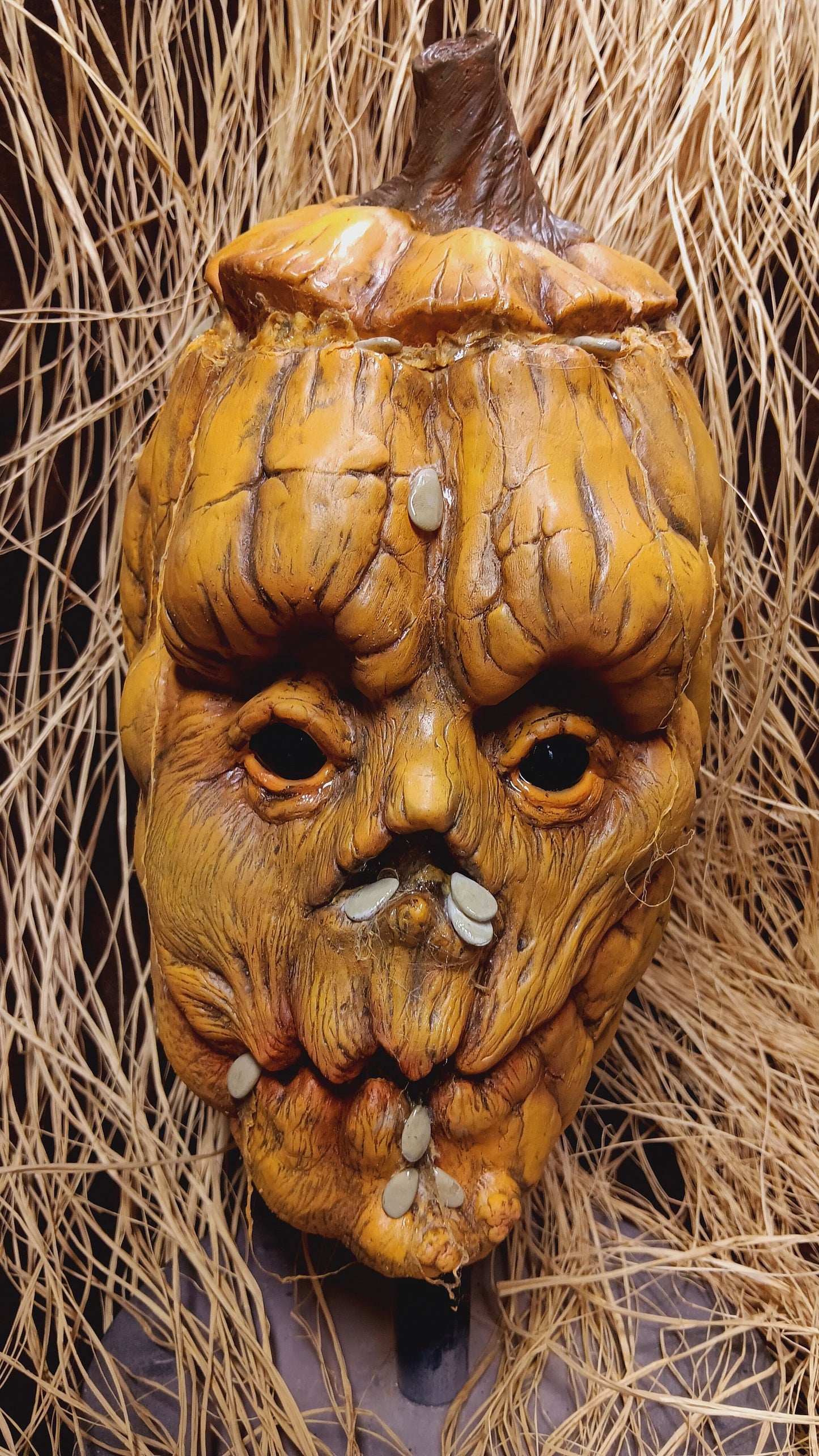 Gourdie 3/4 Latex Pumpkin Mask