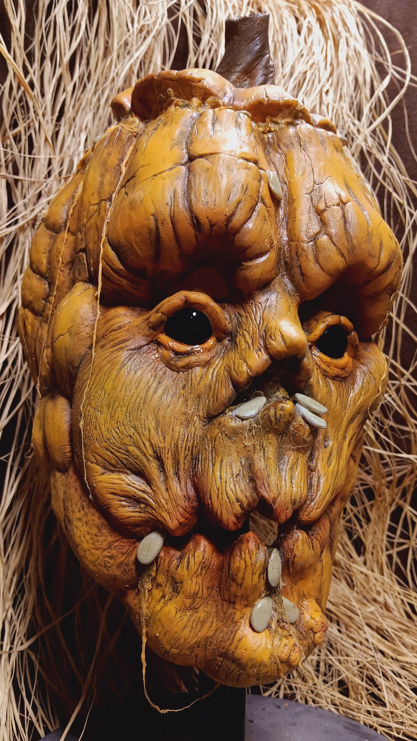 Gourdie 3/4 Latex Pumpkin Mask
